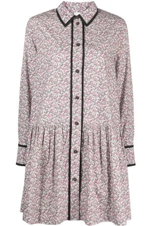 Ganni Floral-print organic cotton minidress