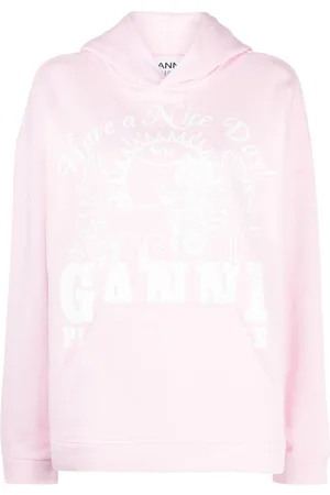 Ganni Logo-print organic cotton hoodie