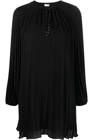 Liu Jo Tie-fastening crepe pleated minidress