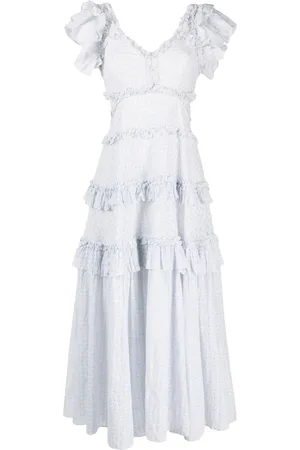 Needle & Thread Broderie-anglaise organic cotton maxi dress