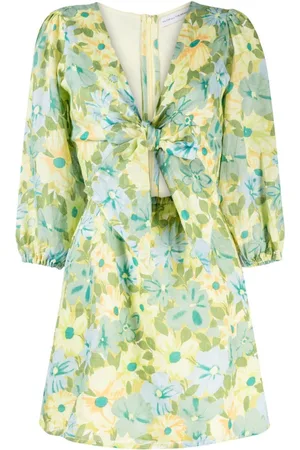 FAITHFULL THE BRAND Cintare floral-print linen minidress