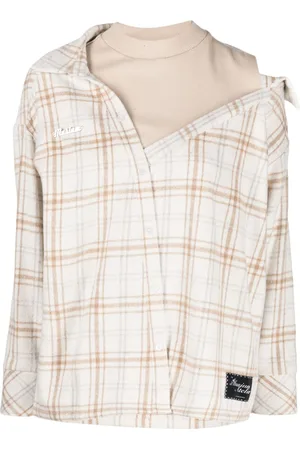 Musium Div. Check-pattern layered shirt