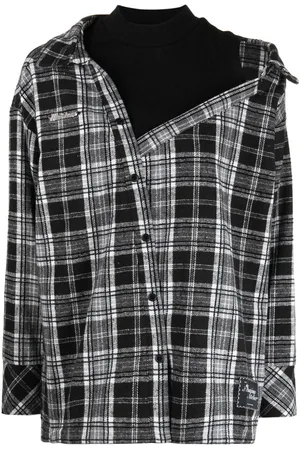 Musium Div. Layered check-pattern shirt