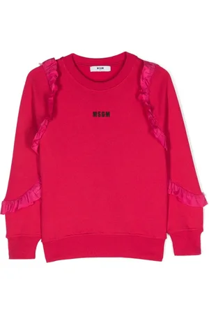 Msgm Logo-embroidered ruffle-detailing sweatshirt