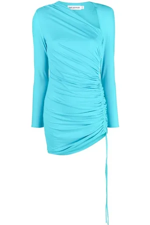 Self-Portrait Ruched asymmetric minidress