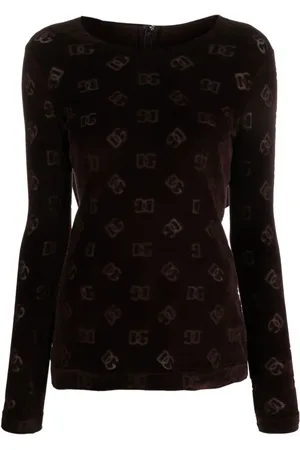 Dolce & Gabbana Logo-debossed round-neck top