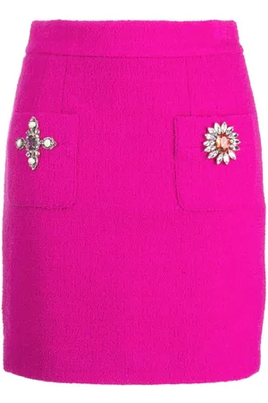 Moschino High-waisted crystal-embellished miniskirt