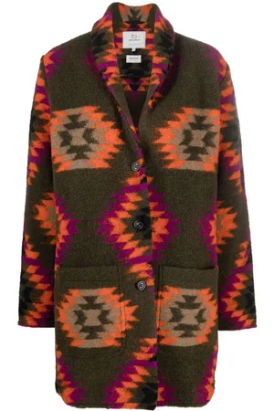 Woolrich Geometric-print single-breasted coat