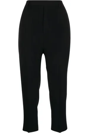 Rick Owens Pressed-crease cropped trousers