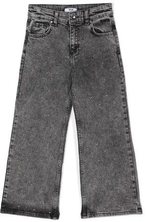 Msgm Logo-patch wide-leg jeans