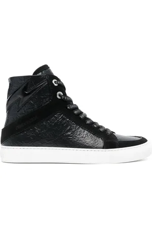 Zadig & Voltaire High Lash crinkled-finish leather sneakers