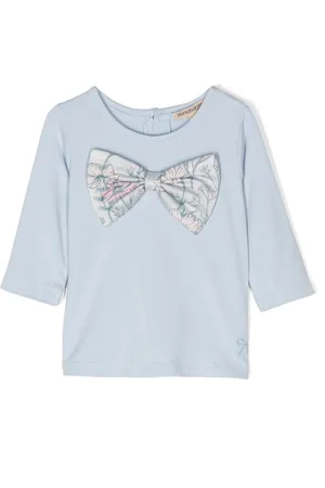 HUCKLEBONES LONDON Bow-detail long-sleeve T-shirt