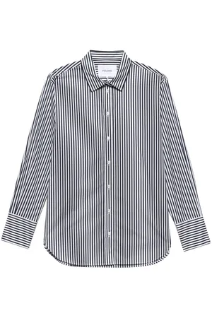 Frame Stripe-print organic-cotton shirt
