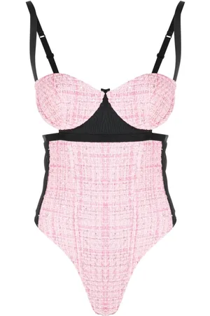 GCDS Sequin-embellished tweed bodysuit