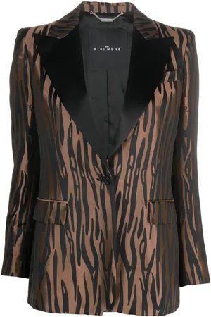 John Richmond Single-breasted zebra-print blazer