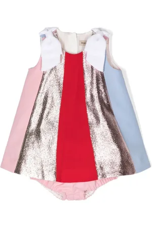 HUCKLEBONES LONDON Bow-detail striped dress set