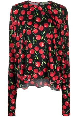Dolce & Gabbana Cherry-print long-sleeve blouse