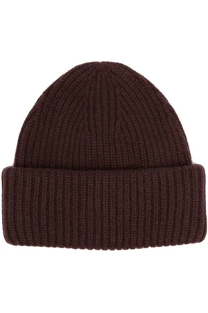 YVES SALOMON Ribbed-knit turn-up beanie
