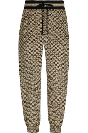 Dolce & Gabbana Monogram-pattern print silk trousers