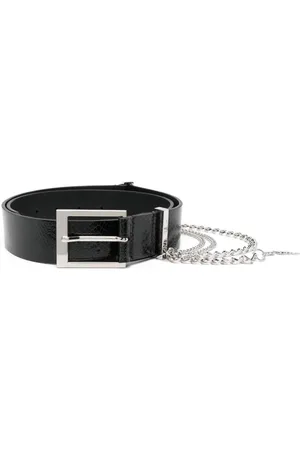Chanel Pre-owned 1990s Motif Detail Chain-Link Buckle Belt - Black