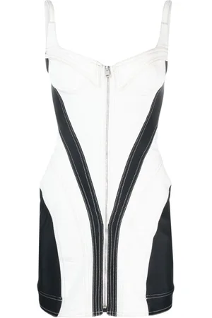 MUGLER Corset denim minidress