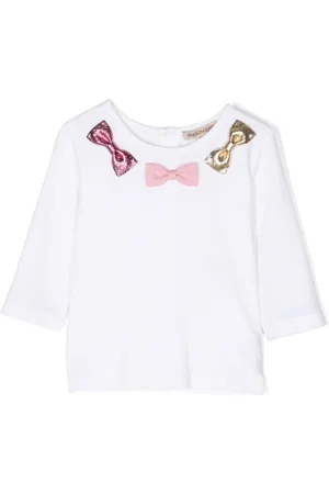 HUCKLEBONES LONDON Bow-detail jersey t-shirt