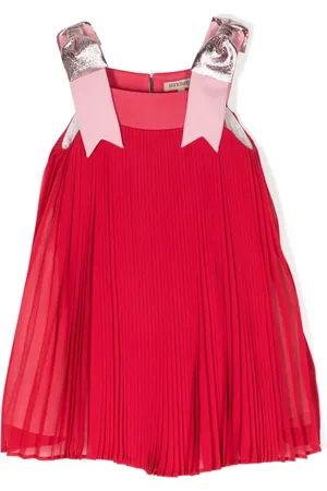 HUCKLEBONES LONDON Chiffon pleated trapeze dress