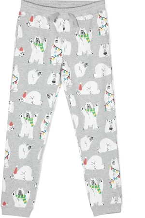 Stella McCartney Polar bear-print cotton trousers