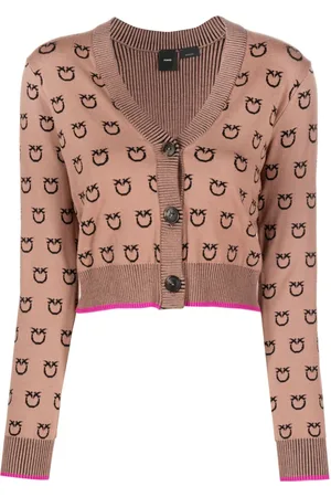 Pinko Monogram-jacquard cropped cardigan