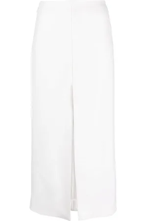 Patou Front-slit midi skirt