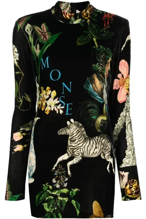 MONSE Graphic-print velvet minidress