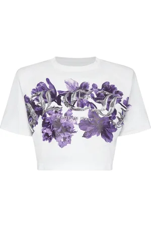 Philipp Plein Logo-print cotton crop top