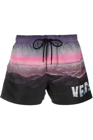 VERSACE Hills-print swim shorts
