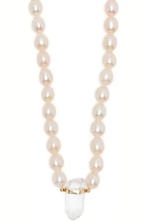 JIA JIA 14kt yellow gold ocean pearl crystal quartz charm necklace