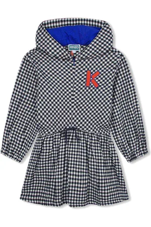 Kenzo Check-print hooded dress