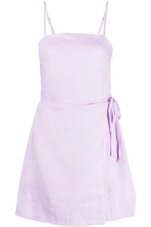 FAITHFULL THE BRAND Llian linen wrap minidress
