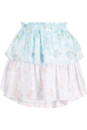 LOVESHACKFANCY Floral-print ruffle-detailing skirt