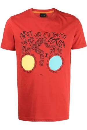 Graphic T-shirts for Men in red color