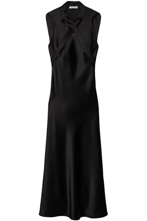OFF-WHITE Buckle-detail satin midi dress