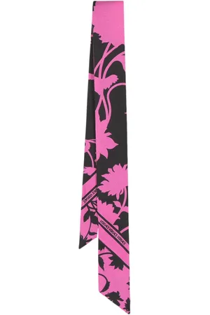 VERSACE Floral silk scarf tie