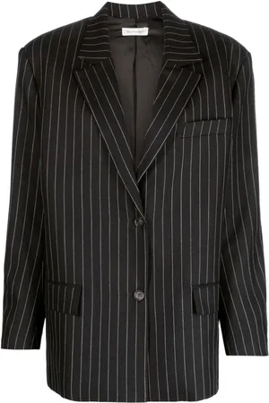 There Was One Pinstripe-pattern wool blazer