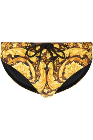 VERSACE Baroccodile-print swim briefs