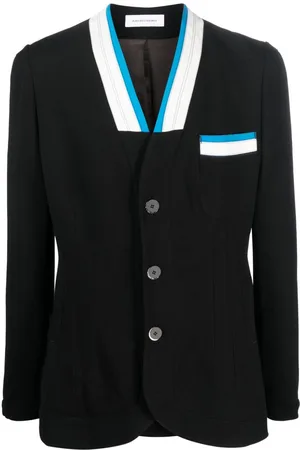 Kiko Kostadinov Striped-trim single-breasted blazer