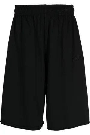 Vetements Logo-embroidered jersey shorts