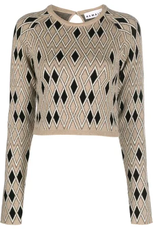 REMAIN Geometric-pattern cropped jumper