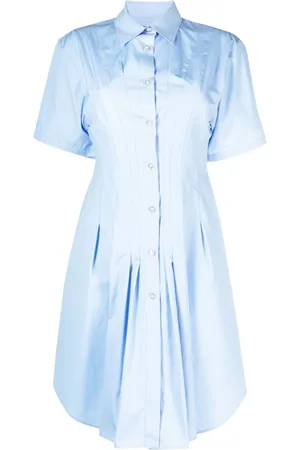 Marni Pleat-detailing flared cotton shirtdress