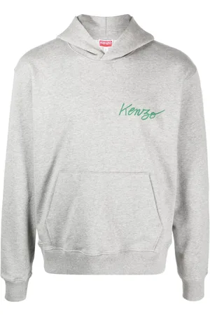 Kenzo Graphic-print mélange cotton hoodie