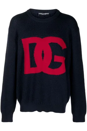 Dolce & Gabbana Intarsia-knit logo wool jumper