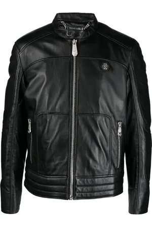 Philipp Plein Padded leather biker jacket