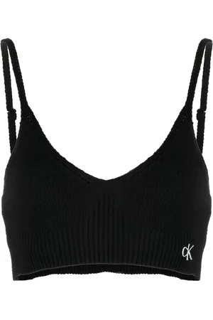 Calvin Klein Logo-embroidery knitted bralette